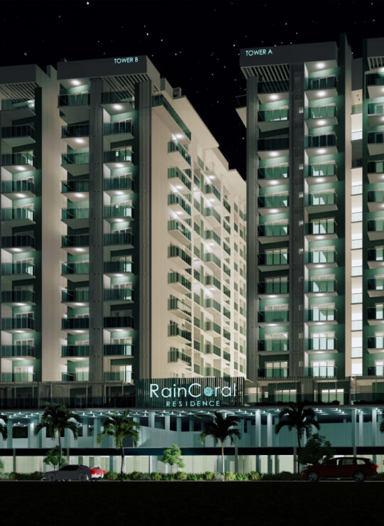 3D Render of RainCoral Residence, a condominium apartment complex developed by Rainbow Mega Developers.